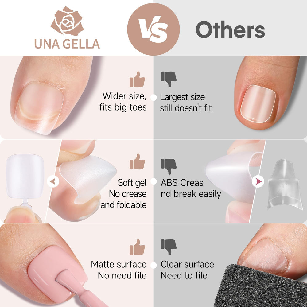UNA GELLA uñas de los pies, 15 tallas para mayor compatibilidad