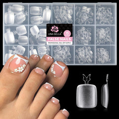 UNA GELLA tips uñas de los pies, 312 piezas, forma cuadrado-redonda para extensiones duraderas