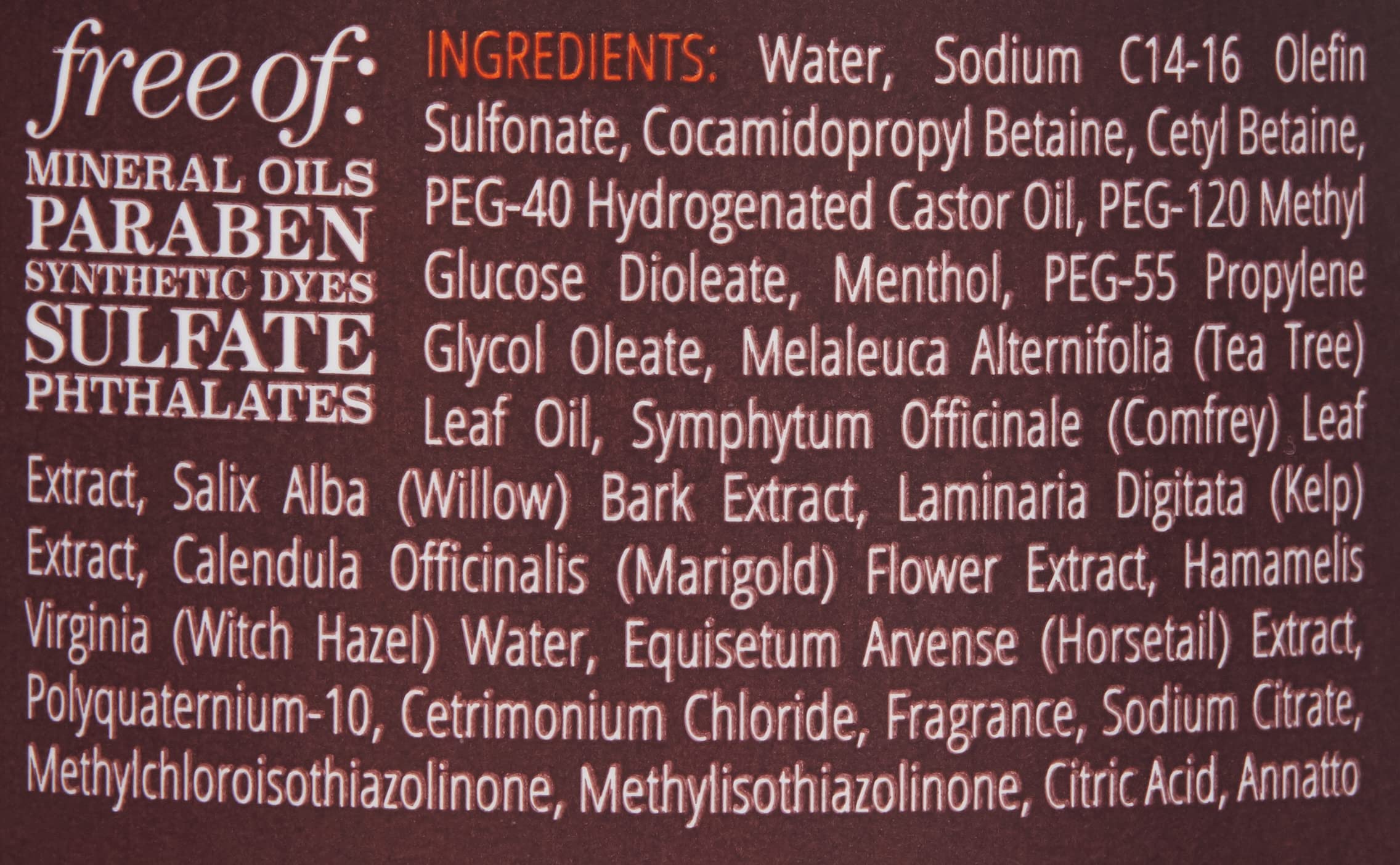 Ingredientes aromáticos del limpiador clarificador Squeaky.