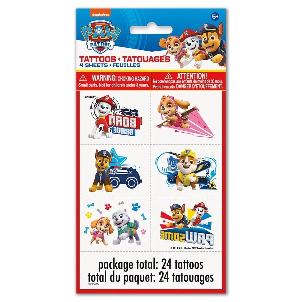 Tatuajes Paw Patrol de Unique para piel suave y colores que destacan.