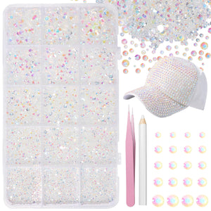 Uotey resina rhinestones jelly transparentes, múltiples tamaños para manualidades brillantes