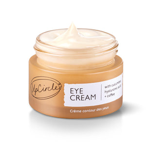 UpCircle crema de ojos con cafeína y ácido hialurónico, hidratación duradera para la zona ocular.