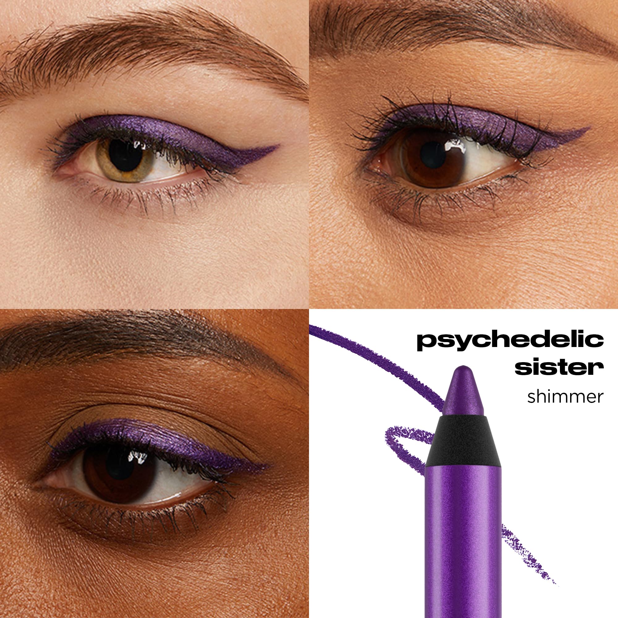 URBAN DECAY 24/7 delineador cremoso y preciso en morado brillante.