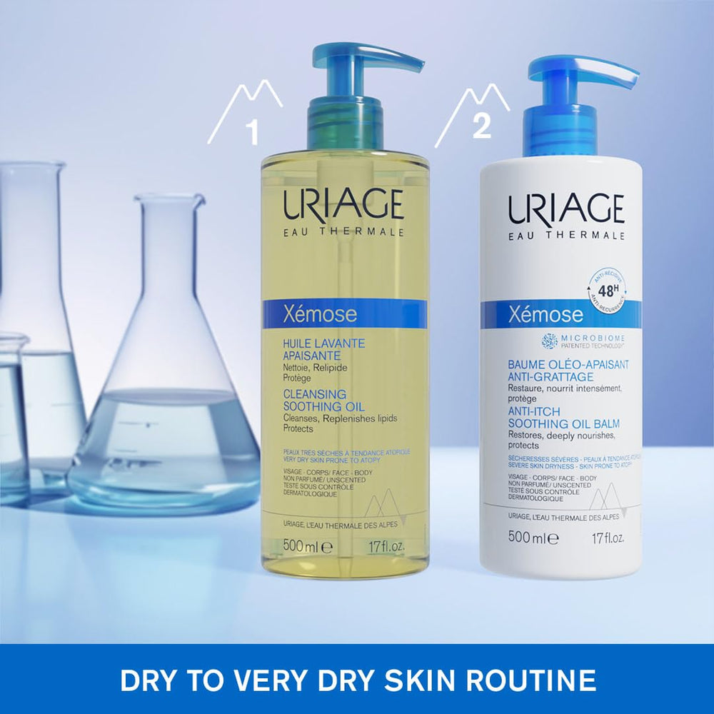 Uriage Xémose agua termal, suaviza y calma la piel tras la ducha.