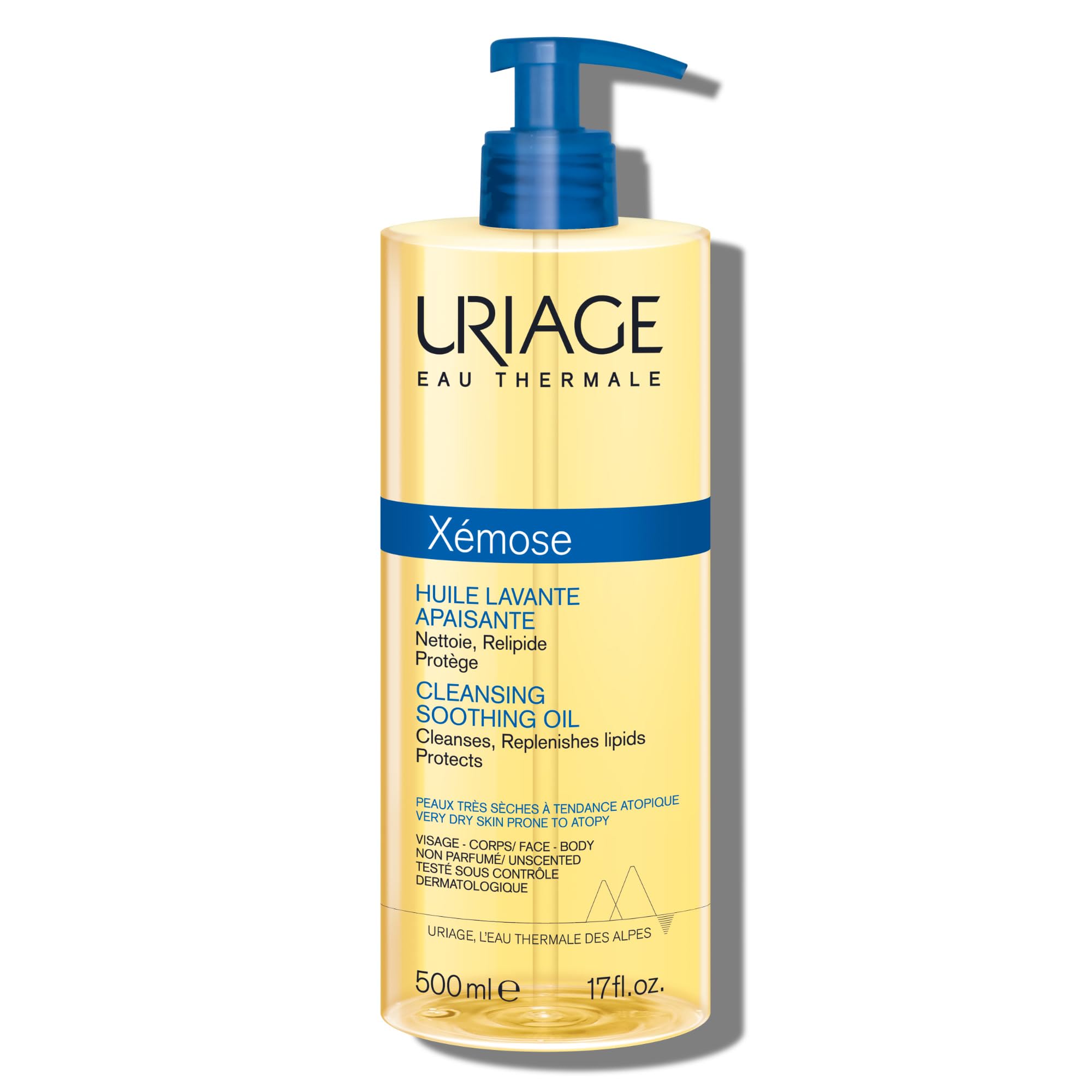 Uriage Xémose gel de ducha para rostro y cuerpo, limpieza suave para piel muy seca.