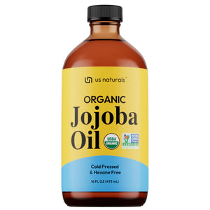 Us Naturals Aceite de Jojoba 16oz, botella oscura para preservar frescura