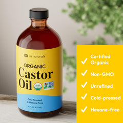 Us Naturals Aceite de Ricino Prensado en Frío para brillo suave del cabello