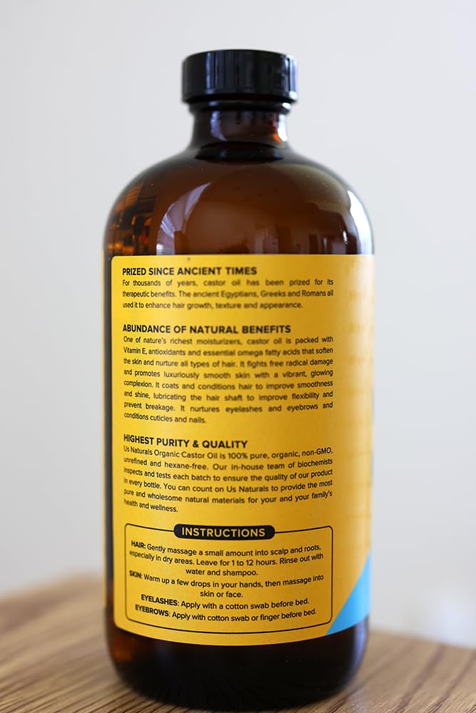 Us Naturals Aceite de Ricino Uso Diario para rutina de belleza