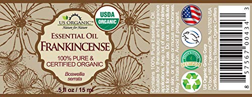 US Organic aceite de incienso destilado al vapor con aroma terroso para ambientes.