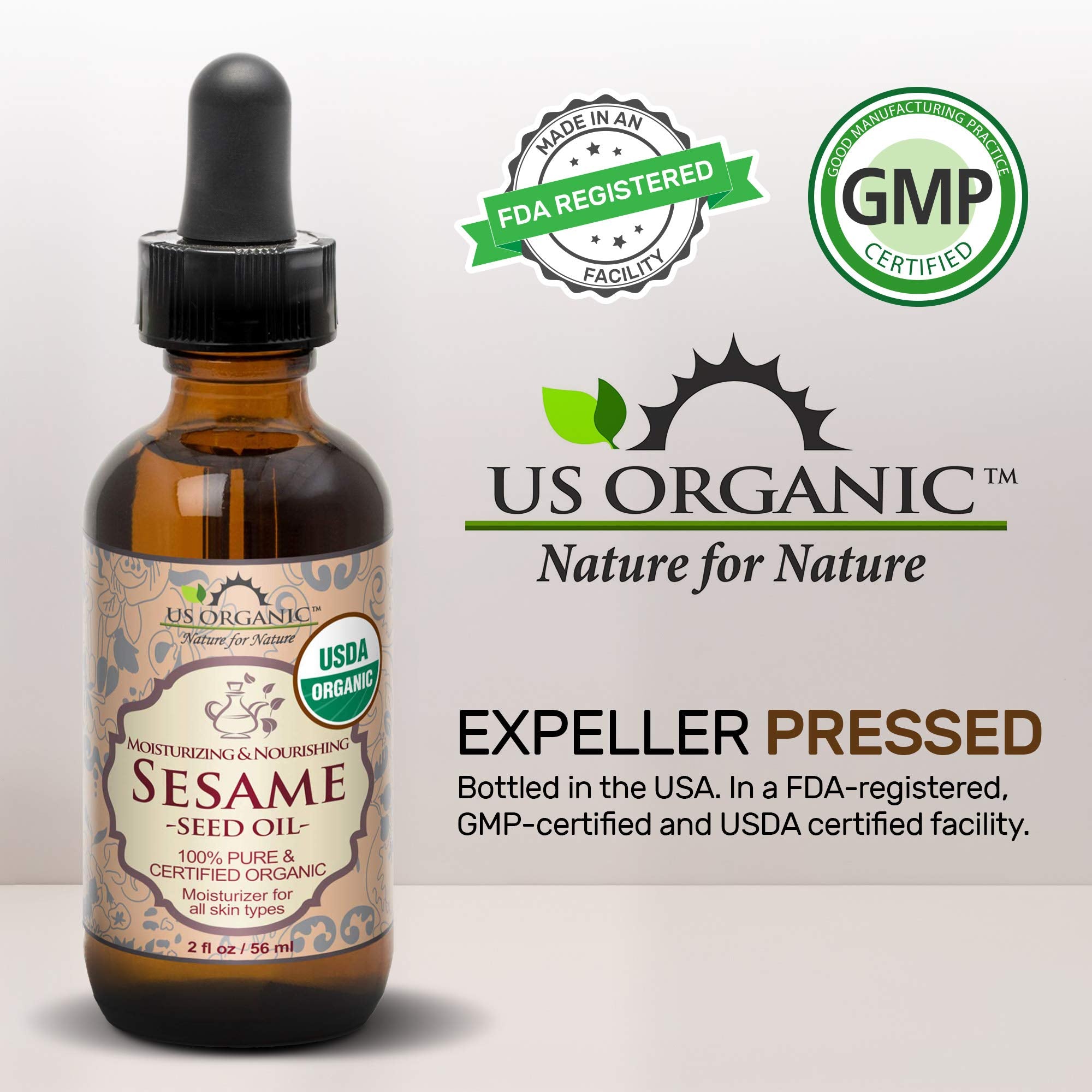 US Organic Aceite de sésamo único, un ingrediente puro para la piel.