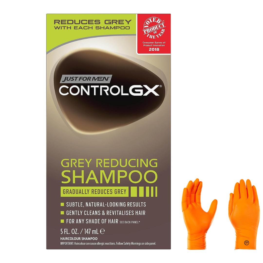 USA Supply JFM Control GX champú gris – botella con dispensador para reducir canas y facilitar aplicación.