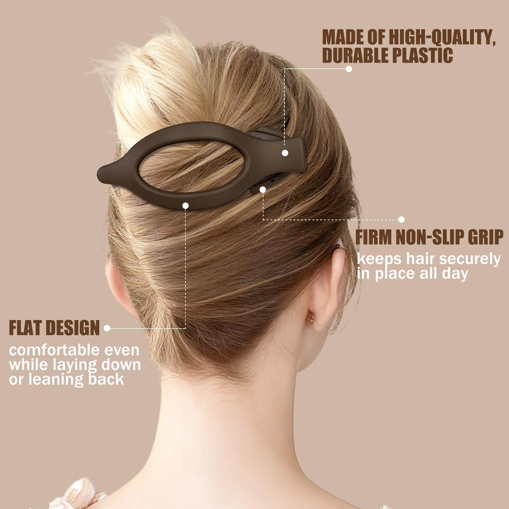 USDNICE clip oval plano marrón ideal para actividades diarias