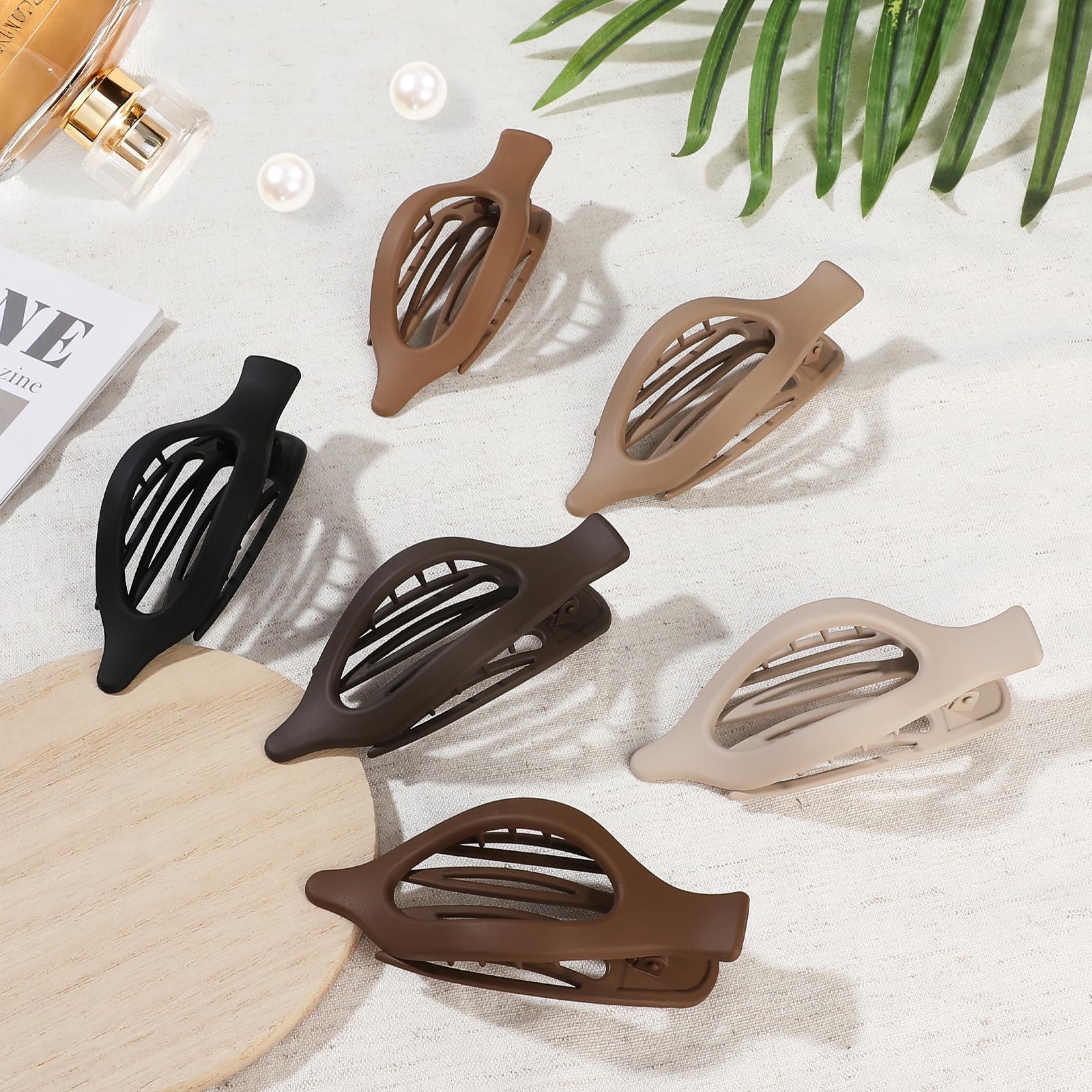 USDNICE clip oval plano marrón comodidad ligera para peinado