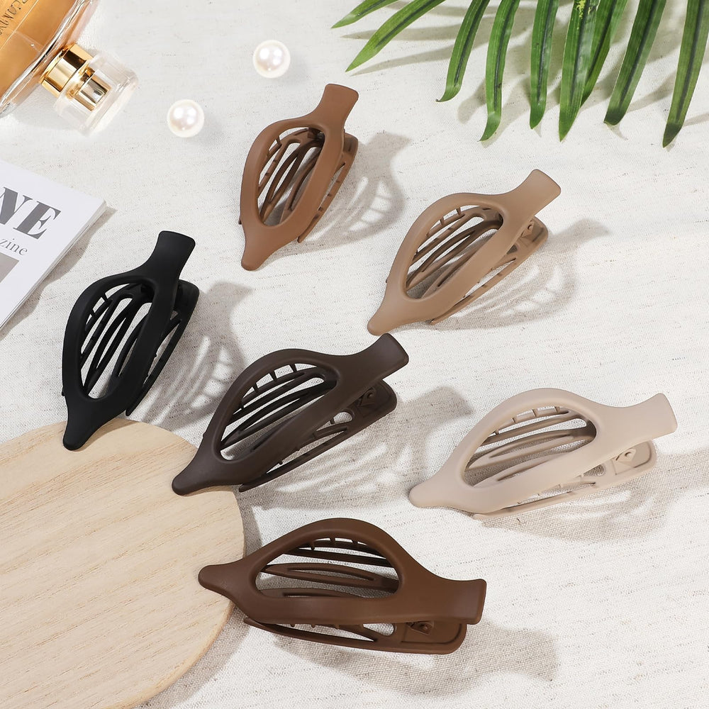 USDNICE clip oval plano marrón comodidad ligera para peinado