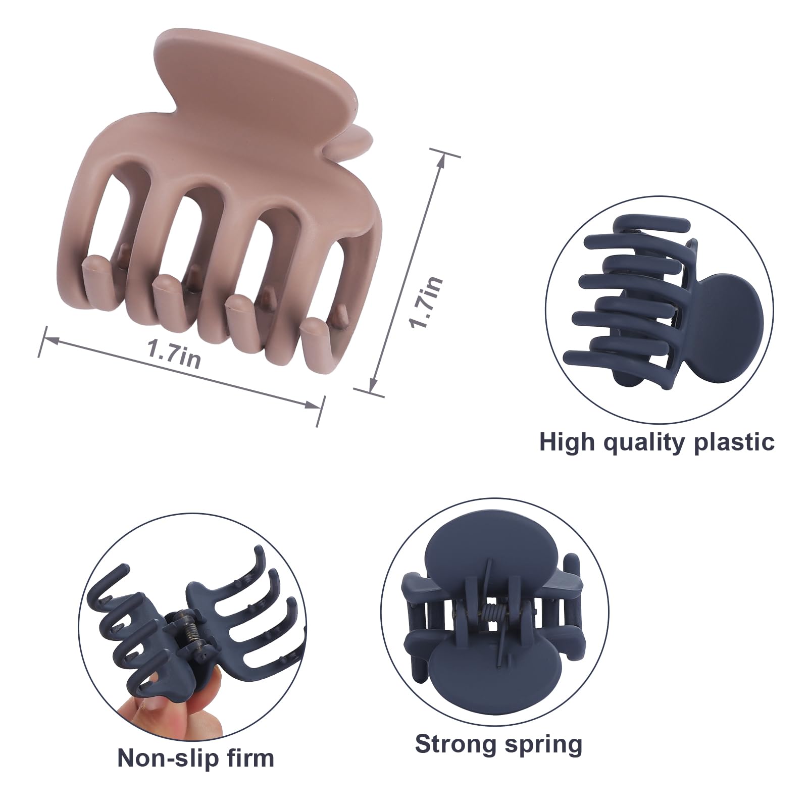 USDNICE clips de pelo pequeños en marrón oscuro, ideal para cabello castaño.