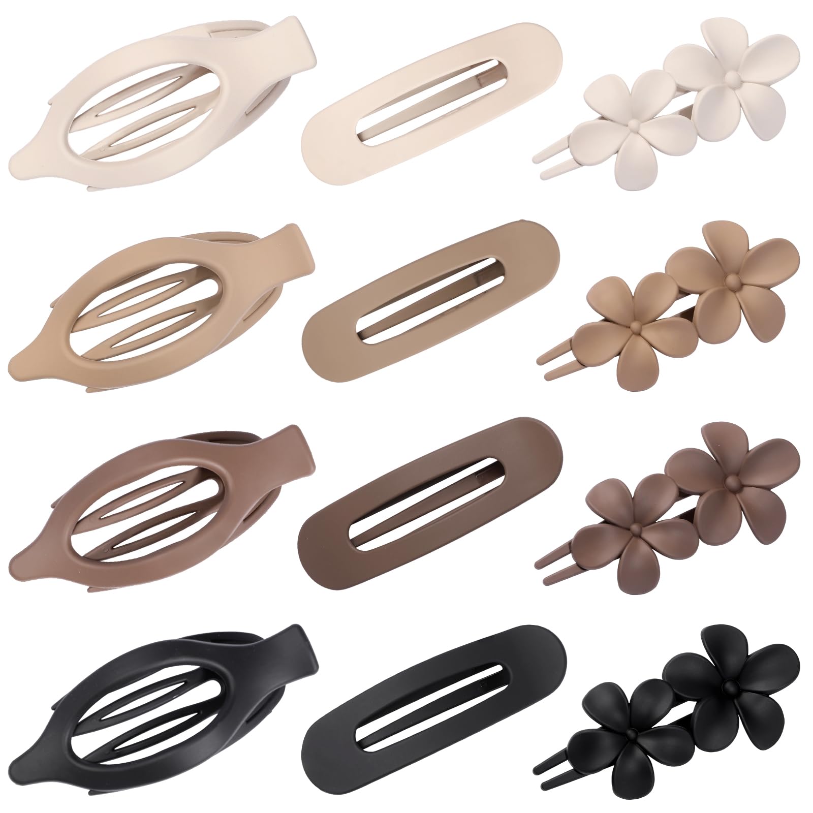 USDNICE clip plano mate con acabado marrón para look diario