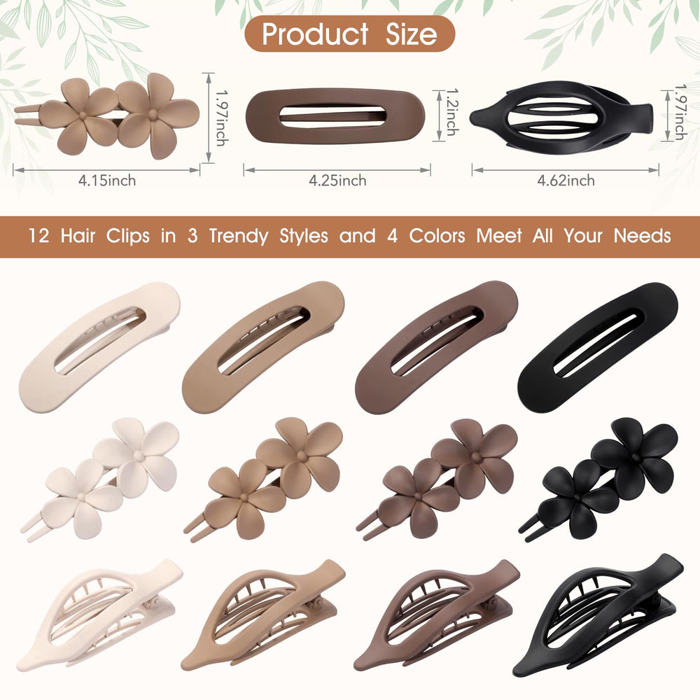 USDNICE clips planos mate con resorte firme para cabello resistente