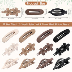 USDNICE clips planos mate con resorte firme para cabello resistente