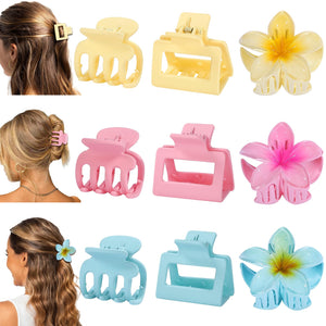 USDNICE pinza cabello mediana, diseño cuadrado con flor, para peinados diarios.