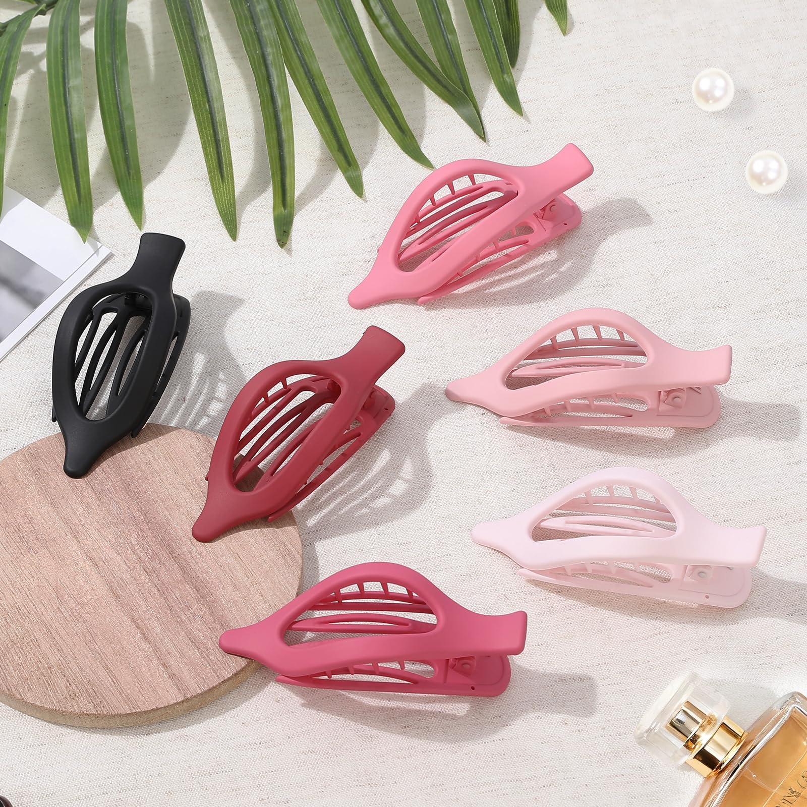 Pinzas planas USDNICE rosadas, cómodas para todo tipo de cabello