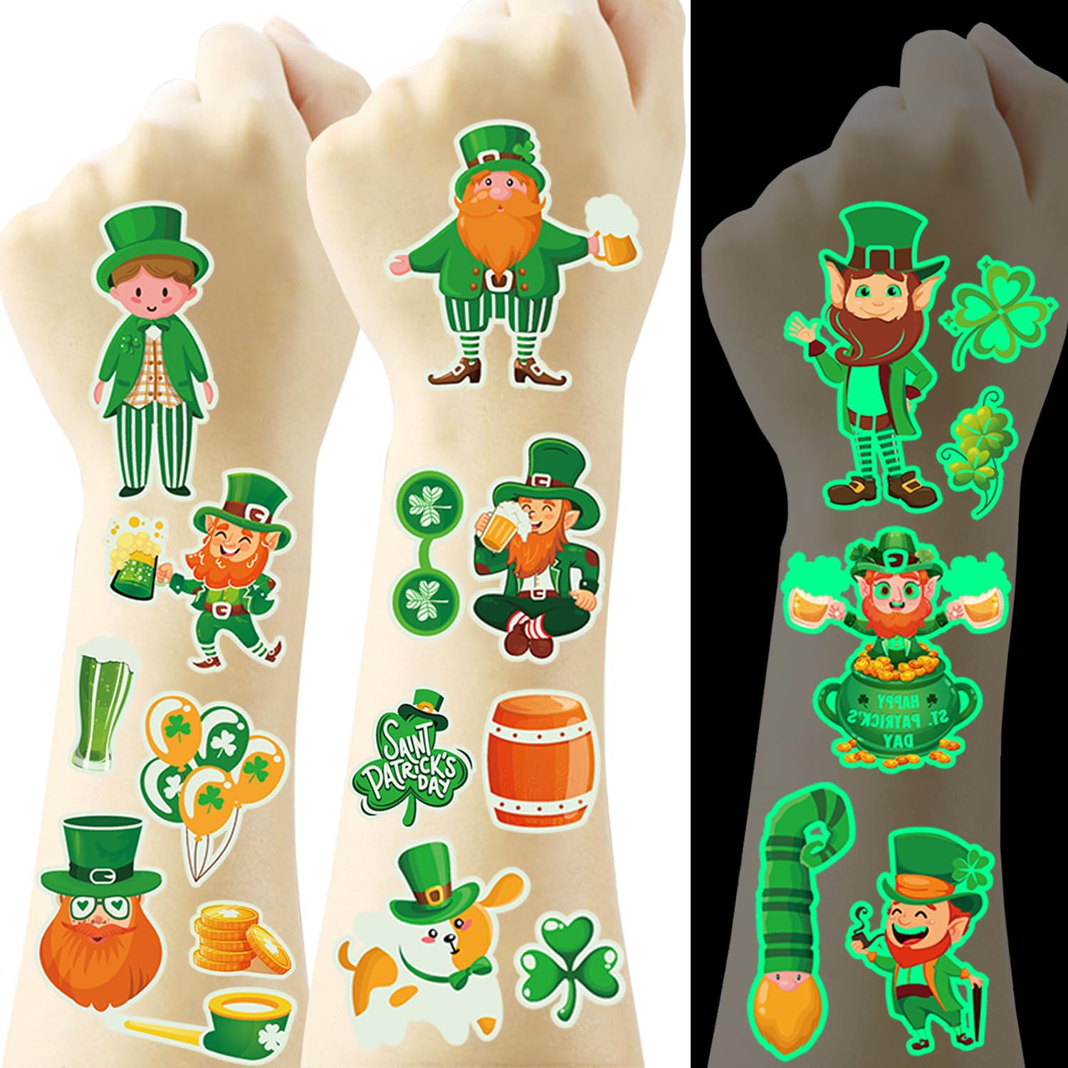 USHJNV tatuajes temporales trébol: decoran y celebran el Día de San Patricio.
