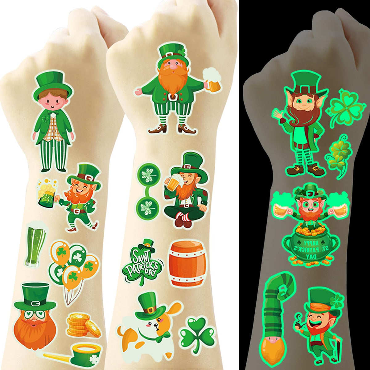 USHJNV tatuajes temporales trébol: decoran y celebran el Día de San Patricio.