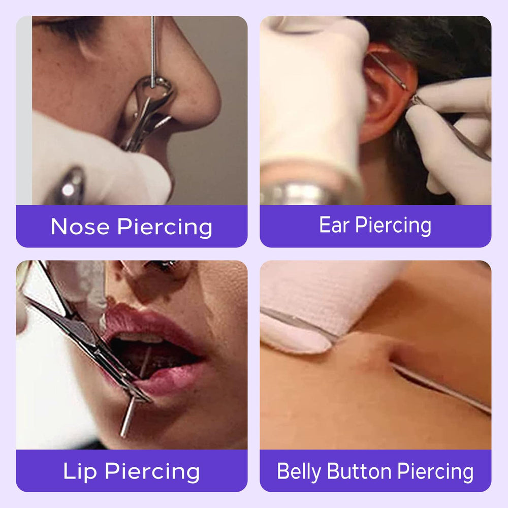 Usiriy aguja piercing 12G en empaque individual, uso versátil para zonas.