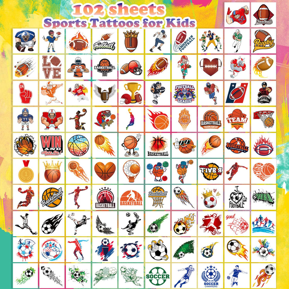 UVUXO tatuajes deportivos para niños, diseño de baloncesto, duraderos para actividades al aire libre