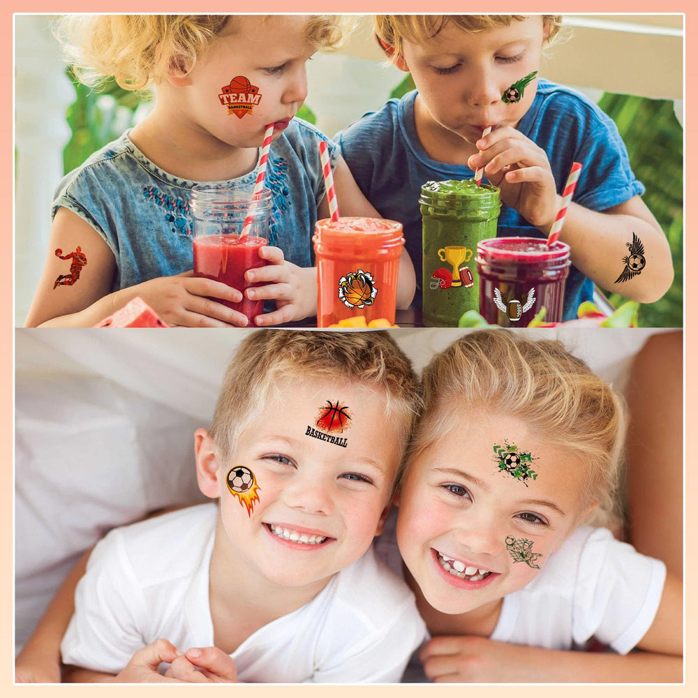 UVUXO tatuajes deportivos para niños, diseño de fútbol americano, fáciles de quitar con aceite