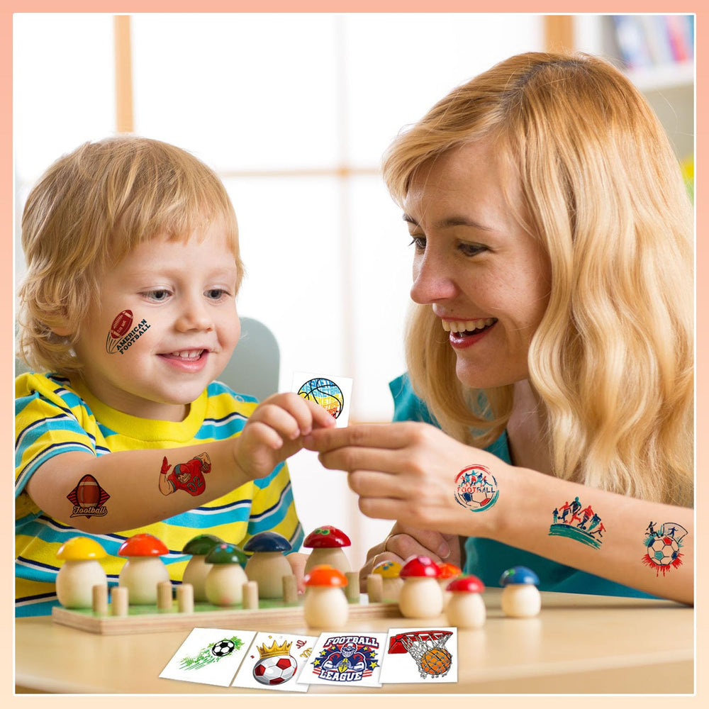 UVUXO 102 tatuajes para niños, 102 diseños, ideas para fiestas deportivas