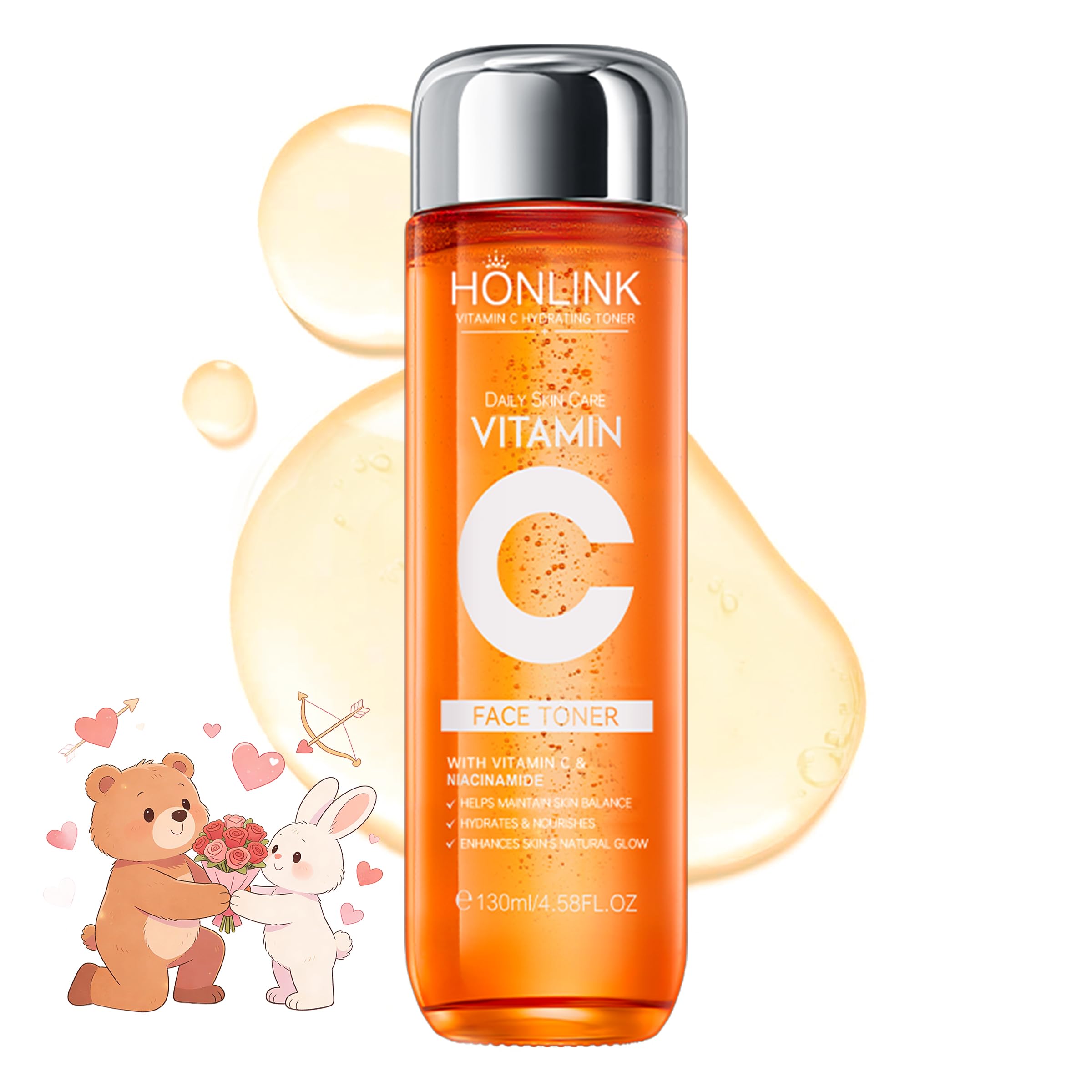 Tónico Vitamina C de UZTUZT, botella frontal, hidratación diaria suave.