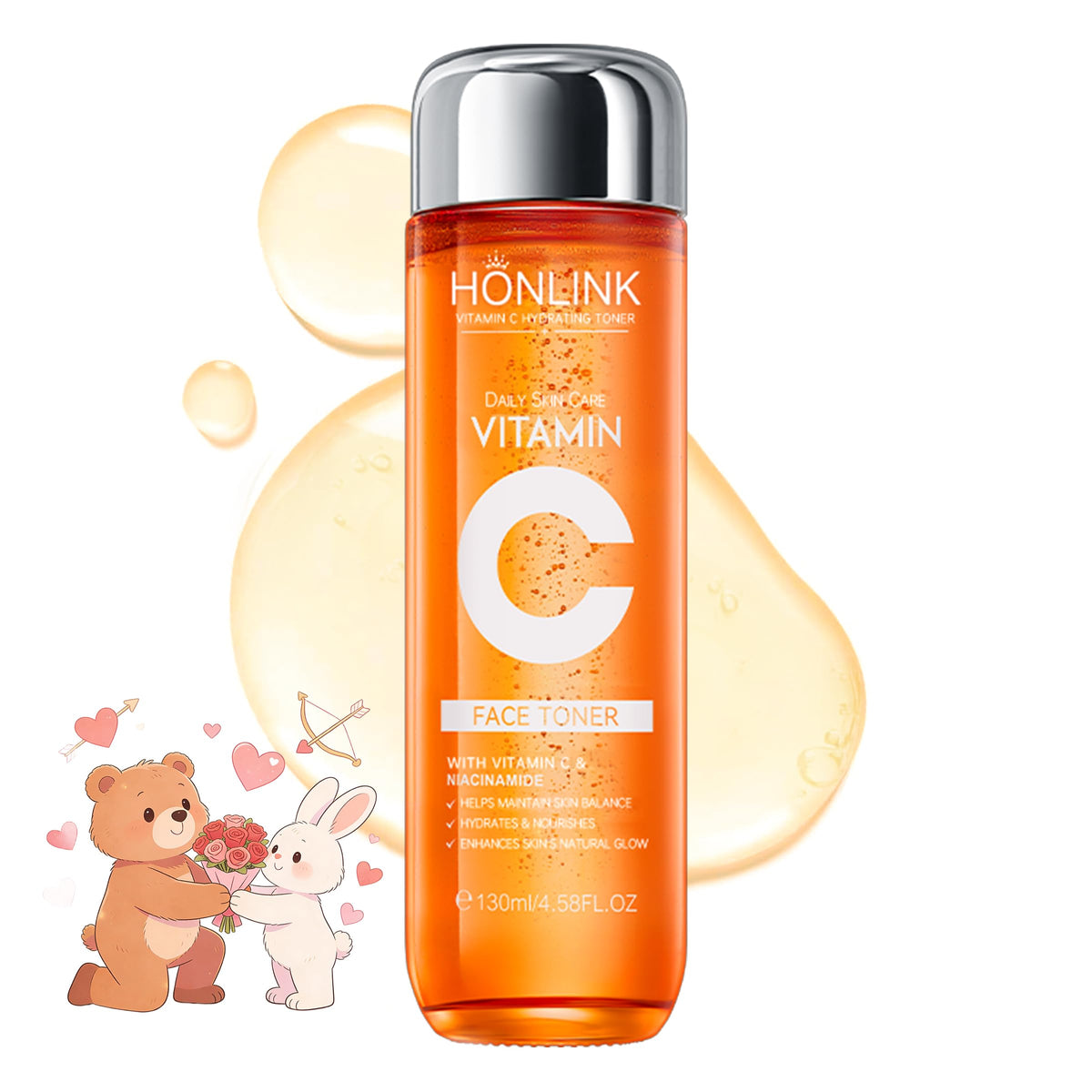 Tónico Vitamina C de UZTUZT, botella frontal, hidratación diaria suave.