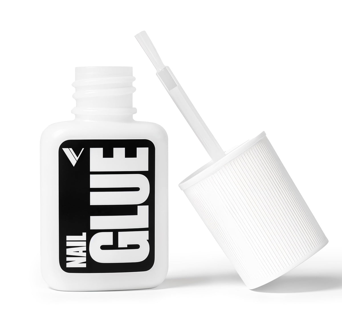 V Beauty Pure adhesivo de uñas con pincel para una aplicación suave y sin goteos.
