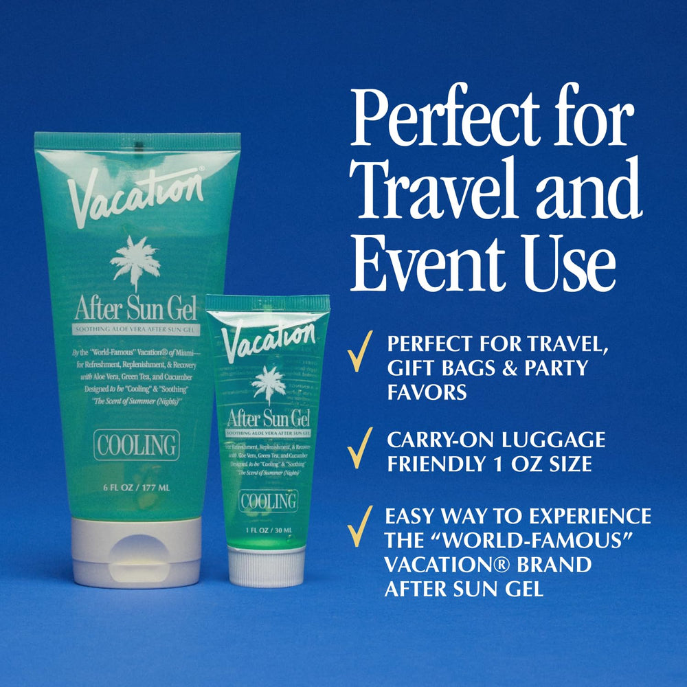 VACATION Mini After Sun Gel ingredientes clave niacinamida y glicerina para piel suave.