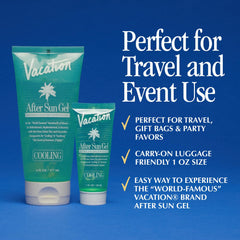 VACATION Mini After Sun Gel ingredientes clave niacinamida y glicerina para piel suave.