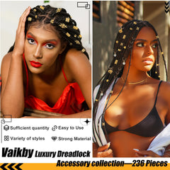 Vaikby 236pcs colgantes cabello mariposa: realzan trenzas con dijes elegantes.