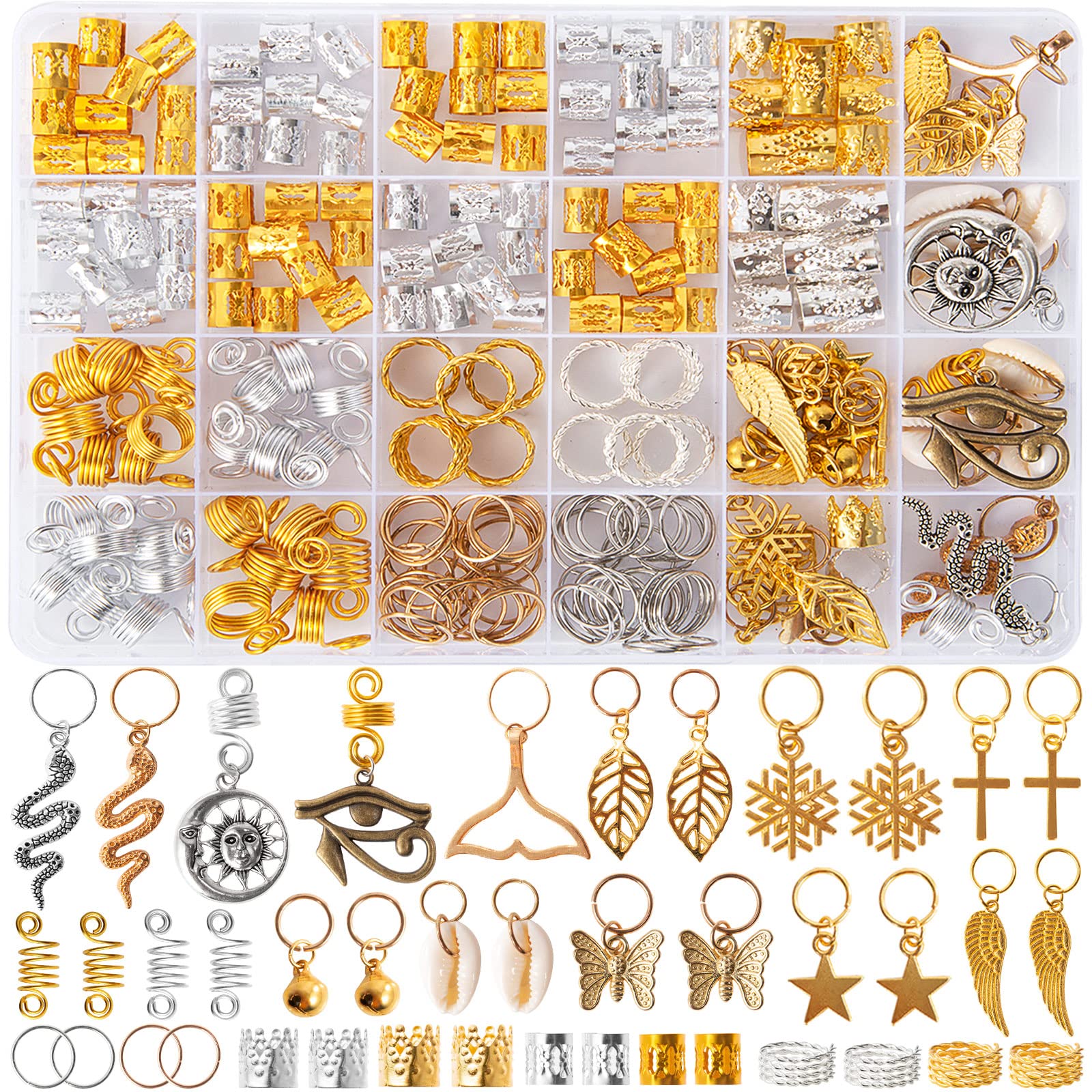 Vaikby cuentas joyería para pelo y trenzas, variedad de estilos para realzar cualquier peinado.