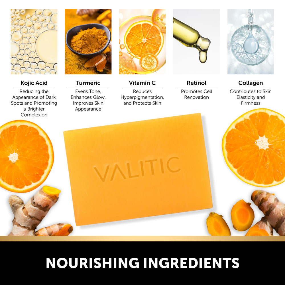 VALITIC Kojic Soap con cúrcuma para tono luminoso y cuidado visual