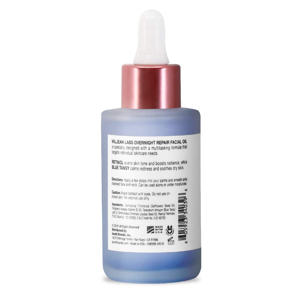 VALJEAN LABS Aceite de reparación nocturna, gotero, dosis suave para calmar irritaciones