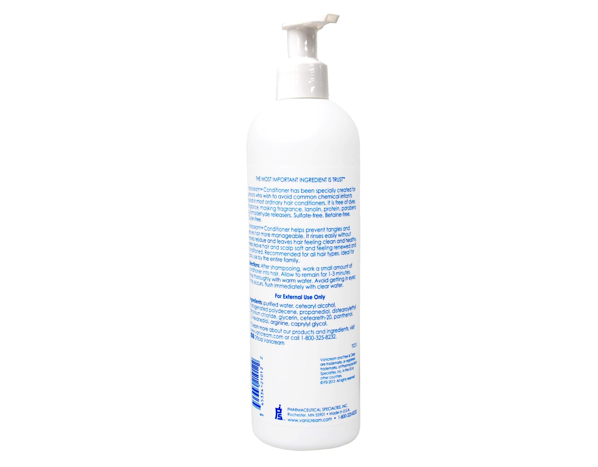 Vanicream Acondicionador para Piel Sensible, uso familiar seguro, sin colorantes ni fragancias