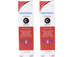Vanicream suero vitamina C con ceramidas, botella, paquete de dos para uso prolongado.