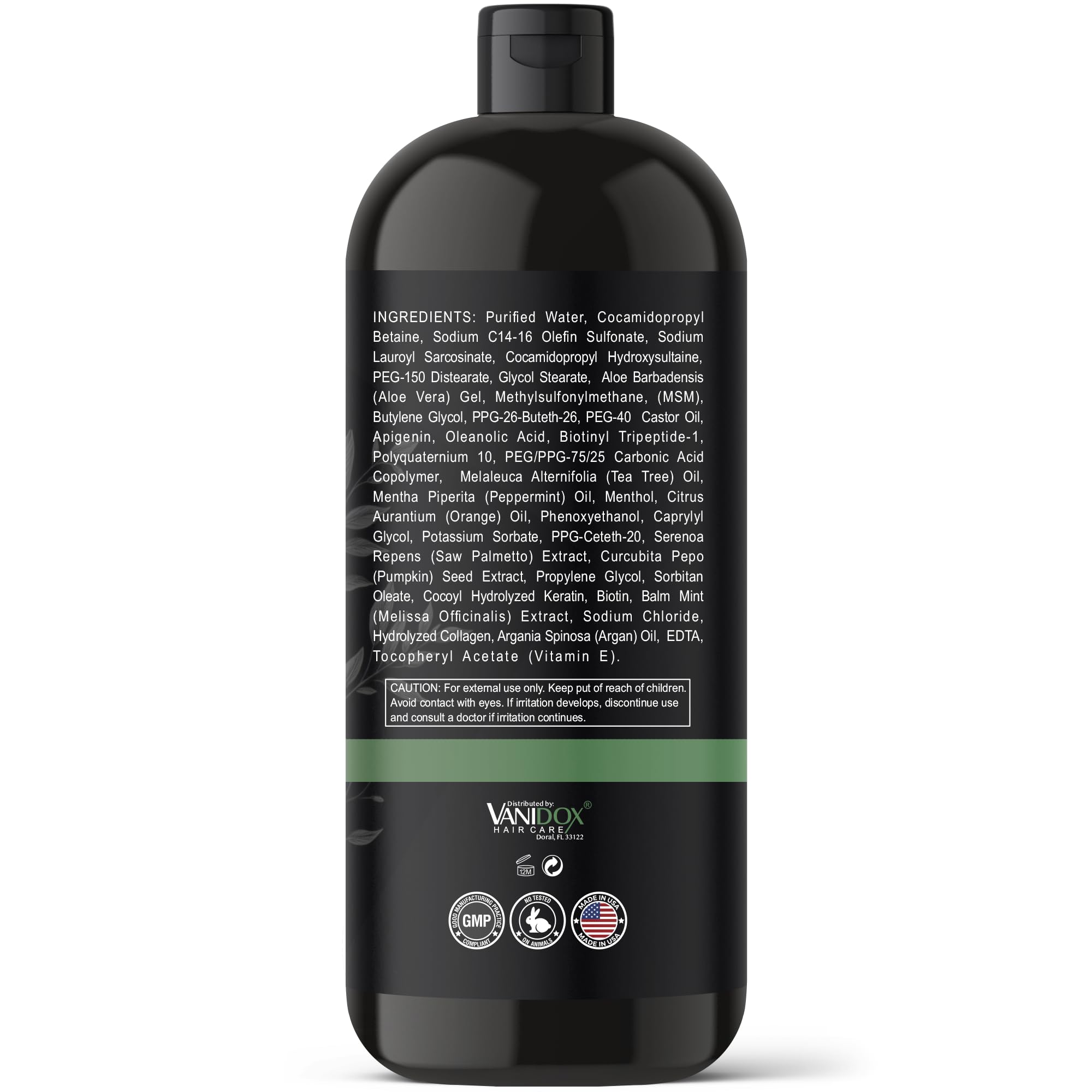 VANIDOX champú árbol de té, textura cremosa para lavado y cabello con cuerpo.