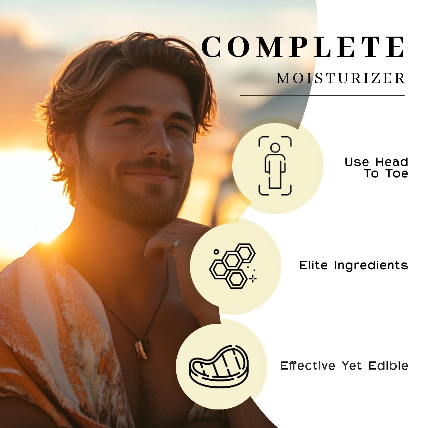 Vanman crema corporal versátil para uso como masaje y cuidado diario.