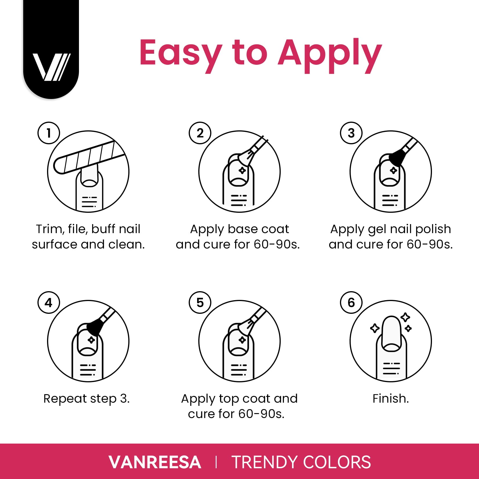 Vanreesa conjunto gel para arte de uñas único.