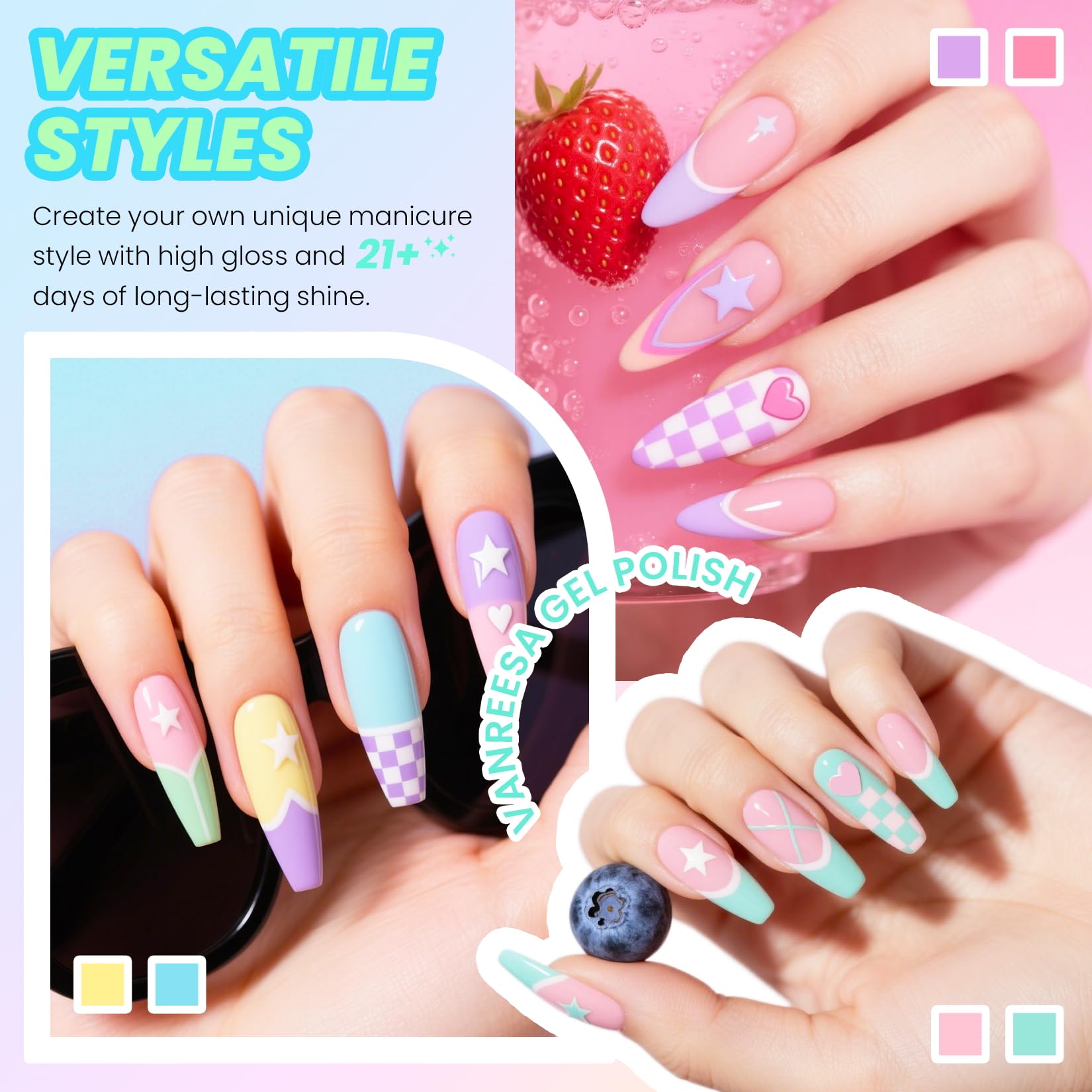 VANREESA Paleta 21 colores gel para combinaciones creativas
