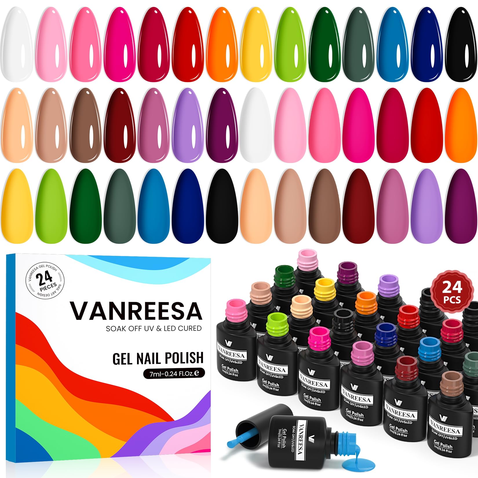 VANREESA paleta de colores gel para uñas, opciones vibrantes para toda ocasión.