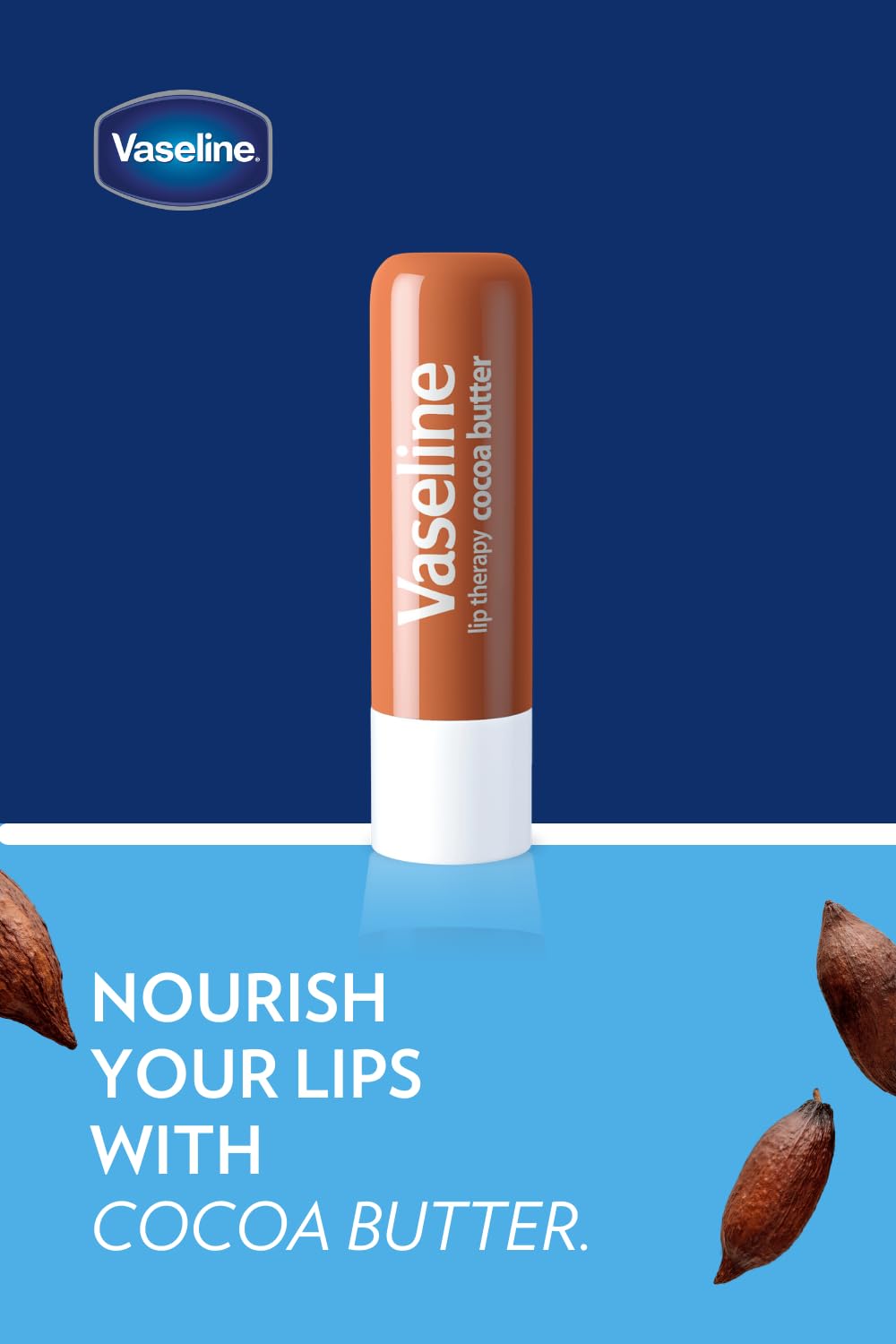 Vaseline terapia labial alivio rápido para labios secos.