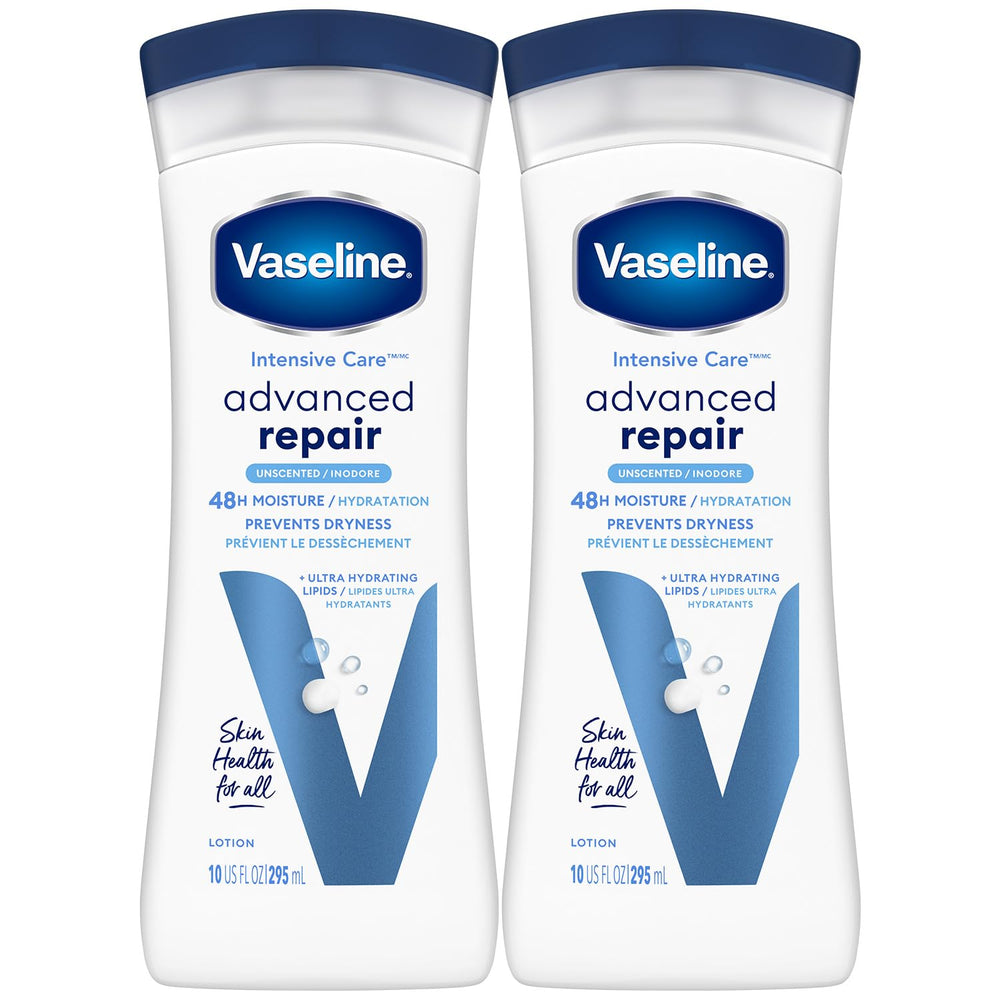 Vaseline Intensive Care Advanced Repair, botella de 10 onzas, hidratación rápida y no grasa.
