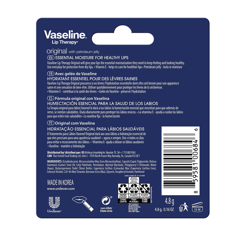 Vaseline Labios Hidratacion Diaria Barra – protección diaria para labios secos.