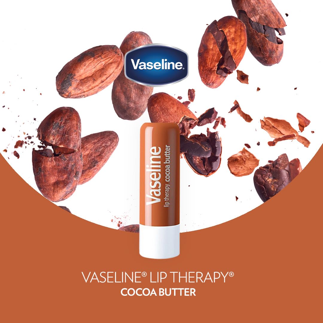 Hasta 8 horas de hidratación con Vaseline Lip Therapy Cocoa Butter.